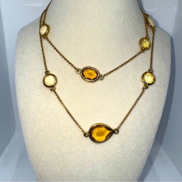 Kate Spade Station Necklace, Crystal Lucite Station Necklace - Picture 1 of 10